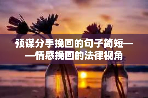 预谋分手挽回的句子简短——情感挽回的法律视角