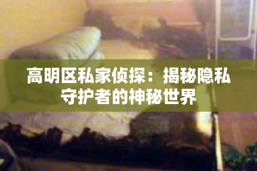 高明区私家侦探:揭秘隐私守护者的神秘世界 高明区私家侦探:揭秘隐私守护者的神秘世界
