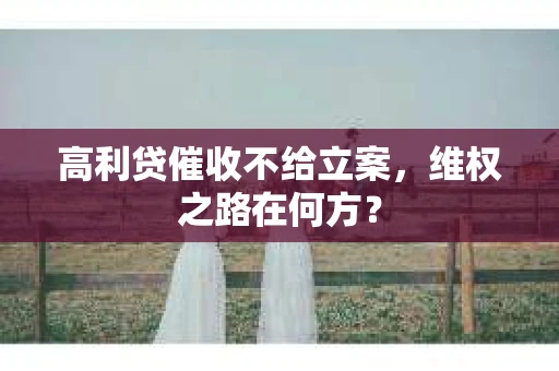 高利贷催收不给立案，维权之路在何方？