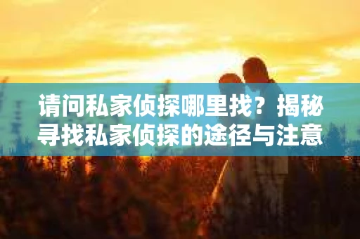请问私家侦探哪里找？揭秘寻找私家侦探的途径与注意事项