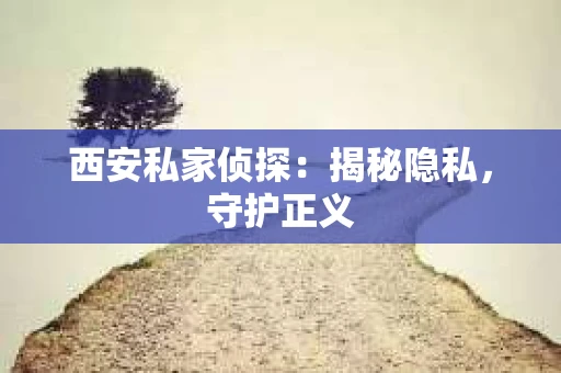 西安私家侦探：揭秘隐私，守护正义
