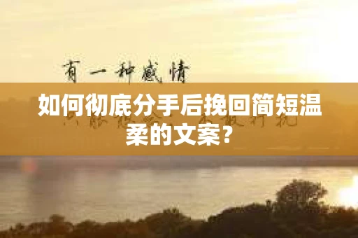 如何彻底分手后挽回简短温柔的文案？