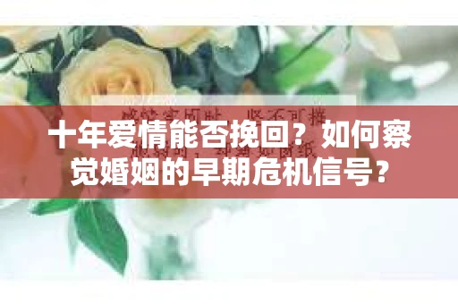 十年爱情能否挽回？如何察觉婚姻的早期危机信号？