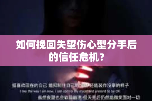 如何挽回失望伤心型分手后的信任危机？